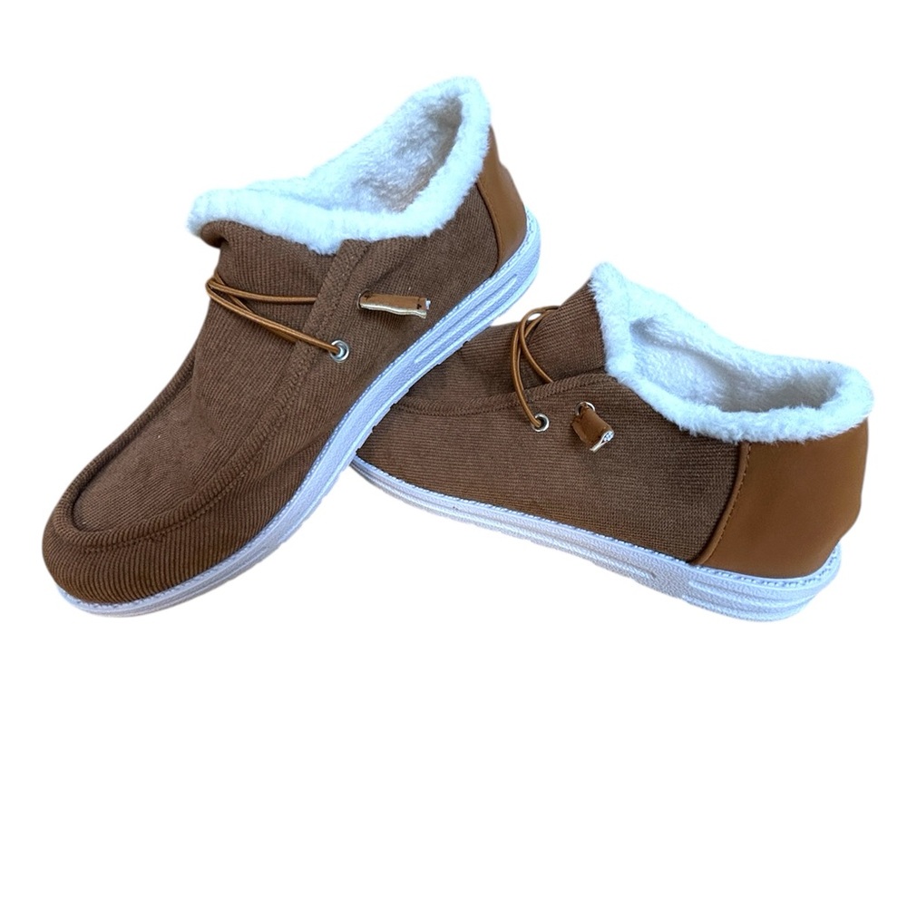 Brown and White Casual Loafers